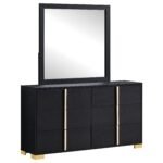 Marceline 6-drawer Dresser with Mirror Black - Image 2
