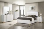 Marceline LED Headboard Bedroom Set White & Black