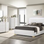 Marceline LED Headboard Bedroom Set White & Black
