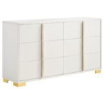 Marceline LED Headboard Bedroom Set White & Black - Image 7