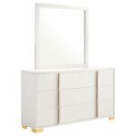 Marceline 6-drawer Dresser with Mirror White - Image 2