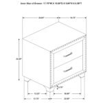 Melody Upholstered 2-drawer Nightstand Grey - Image 3