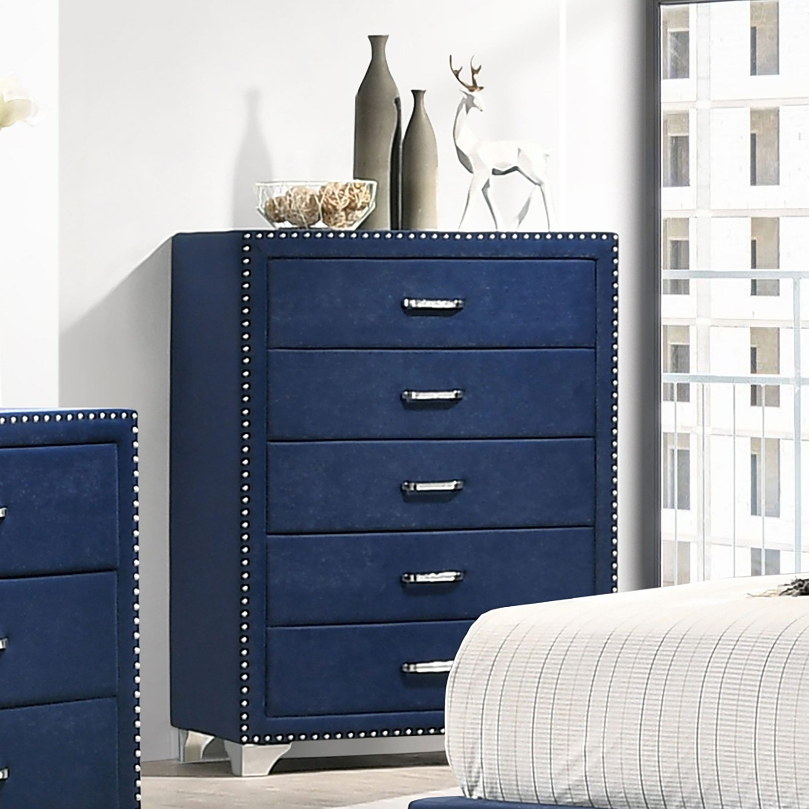 223375_01xHD.jpg Melody 5-drawer Bedroom Chest Pacific Blue - Image 1