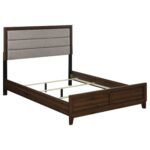 Welsley Wooden Bedroom Set Upholstered Dark Brown - Image 4