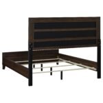 Welsley Wooden Bedroom Set Upholstered Dark Brown - Image 5