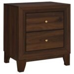 Welsley Wooden Bedroom Set Upholstered Dark Brown - Image 6