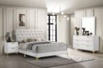 Kendall Upholstered Bedroom Set White and Black - Image 2