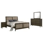Wilkes Upholstered Bedroom Set Dark Brown - Image 3