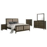 Wilkes Upholstered Bedroom Set Dark Brown - Image 6