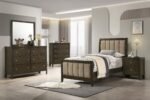 Wilkes Upholstered Bedroom Set Dark Brown - Image 5