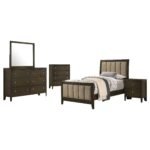 Wilkes Upholstered Bedroom Set Dark Brown - Image 8