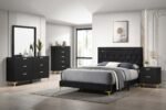 Kendall Upholstered Bedroom Set White and Black - Image 3