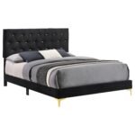 Kendall Upholstered Panel Bed Black & White - Image 3