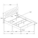 Kendall Upholstered Panel Bed Black & White - Image 7