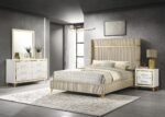 Lucia Wingback Bedroom Set Beige & White - Grey & Black - Image 6
