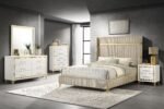 Lucia Wingback Bedroom Set Beige & White - Grey & Black - Image 3