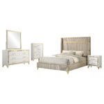 Lucia Wingback Bedroom Set Beige & White - Grey & Black - Image 15