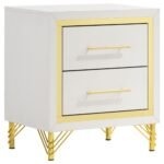 Lucia Wingback Bedroom Set Beige & White - Grey & Black - Image 11