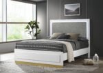 Caraway Wood LED Panel Bed Black & White - Image 8