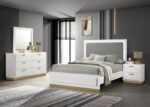 Caraway LED Headboard Bedroom Set Black & White - Image 2