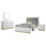 Caraway LED Headboard Bedroom Set Black & White - Image 10