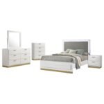 Caraway LED Headboard Bedroom Set Black & White - Image 11