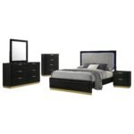 Caraway LED Headboard Bedroom Set Black & White - Image 19