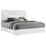 IvesPanel Bed LED Headboard White & Grey High Gloss - Image 2