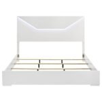 IvesPanel Bed LED Headboard White & Grey High Gloss - Image 8