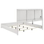 IvesPanel Bed LED Headboard White & Grey High Gloss - Image 7