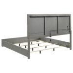 IvesPanel Bed LED Headboard White & Grey High Gloss - Image 4