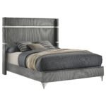 Lucia 61-inch Upholstered Wingback Bed - Image 4