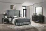 Lucia Wingback Bedroom Set Beige & White - Grey & Black - Image 2