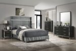 Lucia Wingback Bedroom Set Beige & White - Grey & Black - Image 4