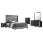 Lucia Wingback Bedroom Set Beige & White - Grey & Black - Image 24