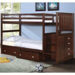 Mission Stairway Twin Over Twin Bunkbed Dual Underbed Drawers Dark brown - Image 4
