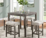 Lucian Counter Dining Set Brown Creamy & Gray - Image 2