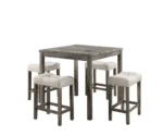 Lucian Counter Dining Set Brown Creamy & Gray - Image 3