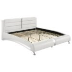 Jeremaine Upholstered Sleigh Bed White & Black - Image 2