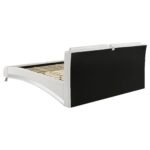 Jeremaine Upholstered Sleigh Bed White & Black - Image 3