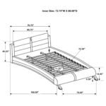 Jeremaine Upholstered Sleigh Bed White & Black - Image 4
