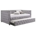 Mockern Upholstered Twin Daybed with Trundle Grey - Image 3