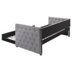 Mockern Upholstered Twin Daybed with Trundle Grey - Image 4