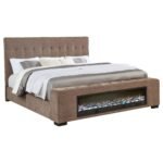 Senna Upholstered Audio Flame Visualizer Bed Brown - Image 2