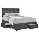 Soledad Upholstered Storage Panel Bed Grey & Light Grey - Image 2