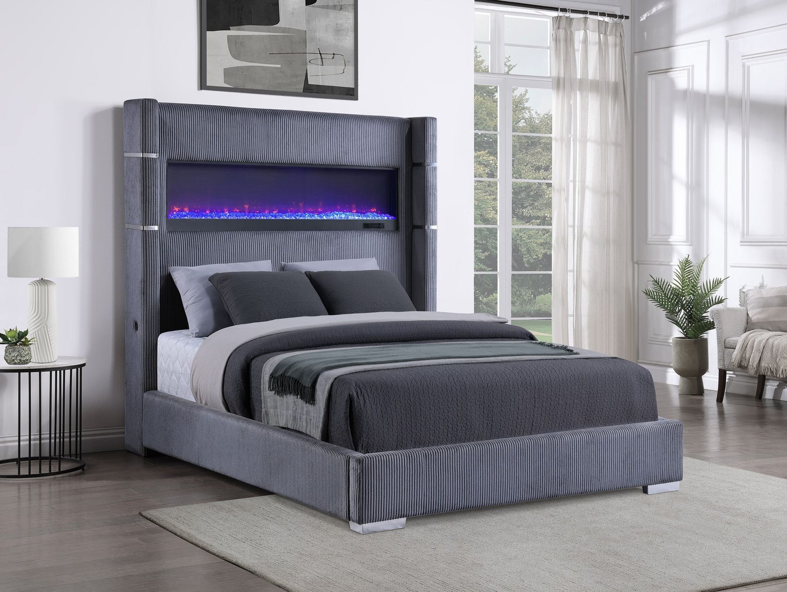 306030Q_01xHD.jpg Tisdall Upholstered Cal King Flame Visualizer Bed - Image 1