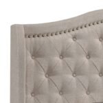 Sonoma Upholstered Wingback Bed Beige & Grey - Image 5