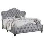 Bella Upholstered Panel Bed Grey - Image 2