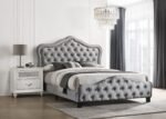 Bella Upholstered Panel Bed Grey - Image 3