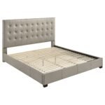 Medley Genuine Leather Platform Bed Black & Tan - Image 3